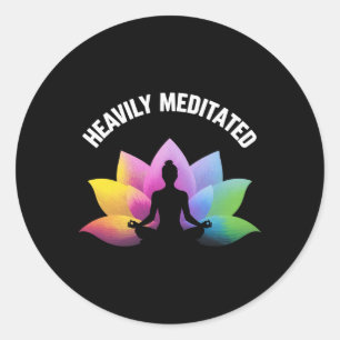 Sticker Rond Yoga Lotus Médité Profondément Relax Lance Zen Esp