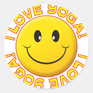 Sticker Rond Yoga Love Smile