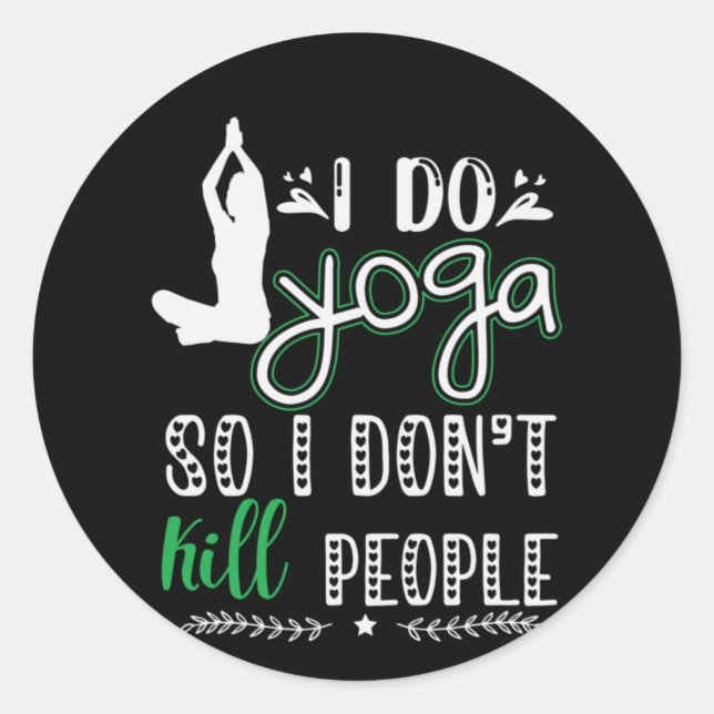 Sticker Rond Yoga Lover | Je fais du yoga (Devant)