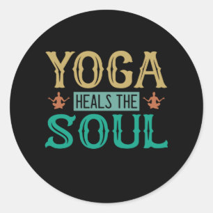 Sticker Rond Yoga Lover Yoga guérit l'âme