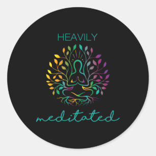 Sticker Rond Yoga Méditation Très Méditée