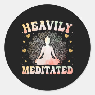 Sticker Rond Yoga Méditation Yogi - Yoga Zen fortement médité