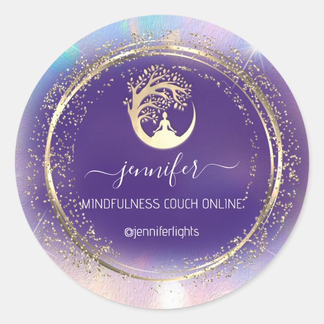 Sticker Rond Yoga Mindfulness (Devant)