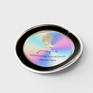 Sticker Rond Yoga Mindfult Therapist Couch en ligne Holographe