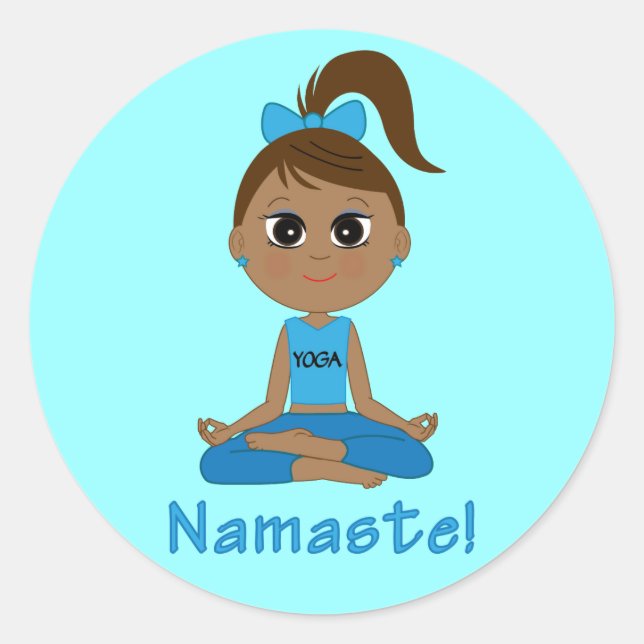 Sticker Rond Yoga Namaste (Devant)