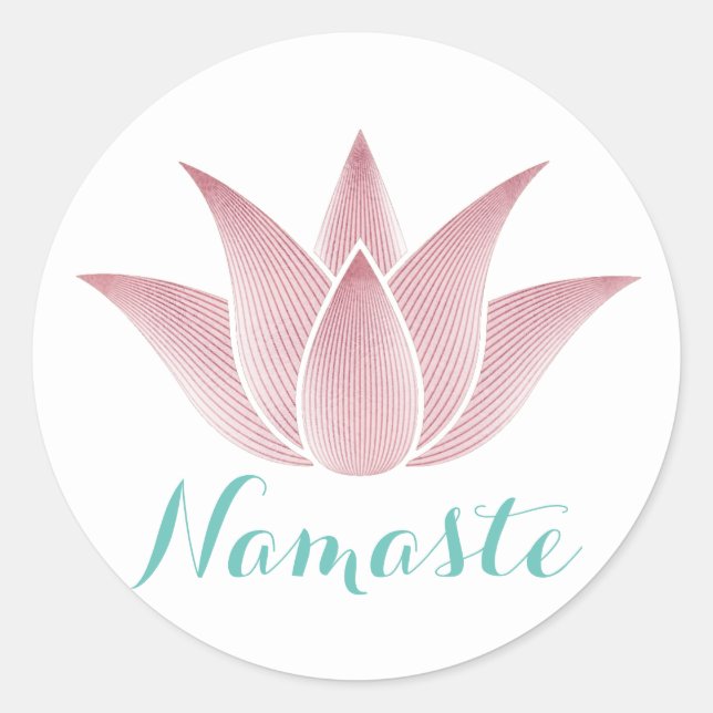 Sticker Rond Yoga Namaste Lotus Flower (Devant)