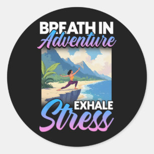 Sticker Rond Yoga Namaste Zen Respiration Aventure Expiration S