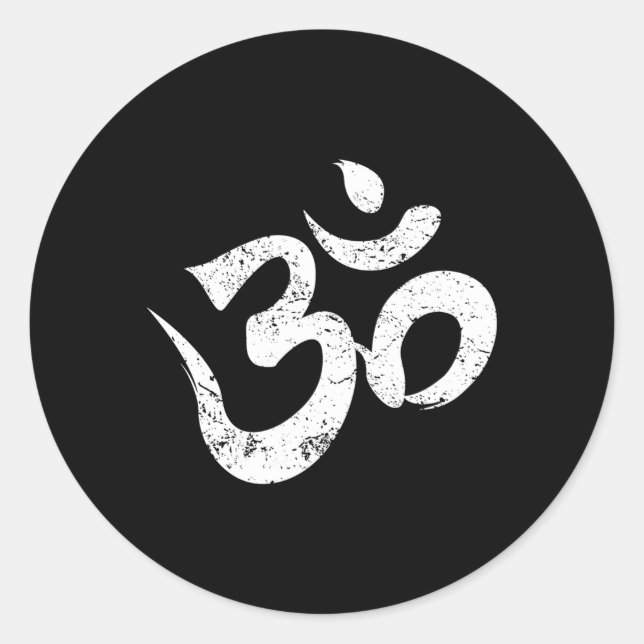Sticker Rond Yoga Om Symbole Spirituel Aum Méditation Ohm (Devant)