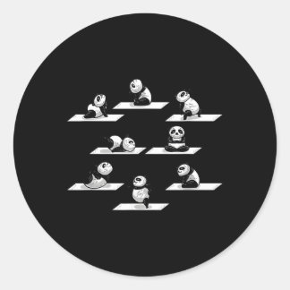 Sticker Rond Yoga Pandas Stretch Pot Ours Animal Panda
