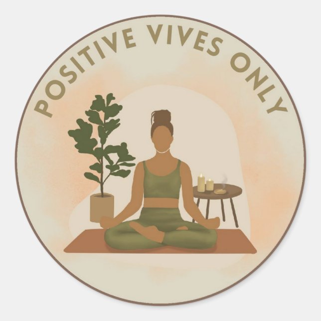 Sticker Rond Yoga Pegatina/Stickers Vive en Positivo (Devant)