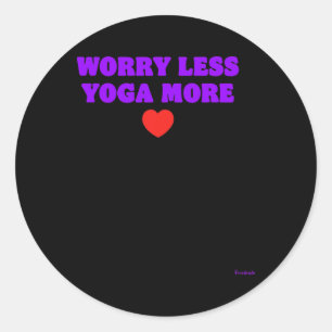 Sticker Rond Yoga Plus de soucis Moins