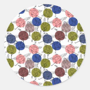 Sticker Rond Yoga pose motif   Yoga sans couture motif 34