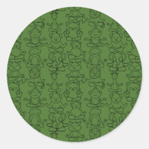 Sticker Rond Yoga pose motif Yoga sans couture motif 8