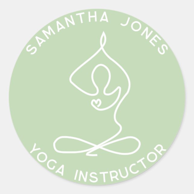 Sticker Rond Yoga professeur studio yogi pose entreprise modern (Devant)