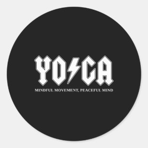 Sticker Rond Yoga Rock Nd Logo - Drôle Namaste Yogi Exercice Hu