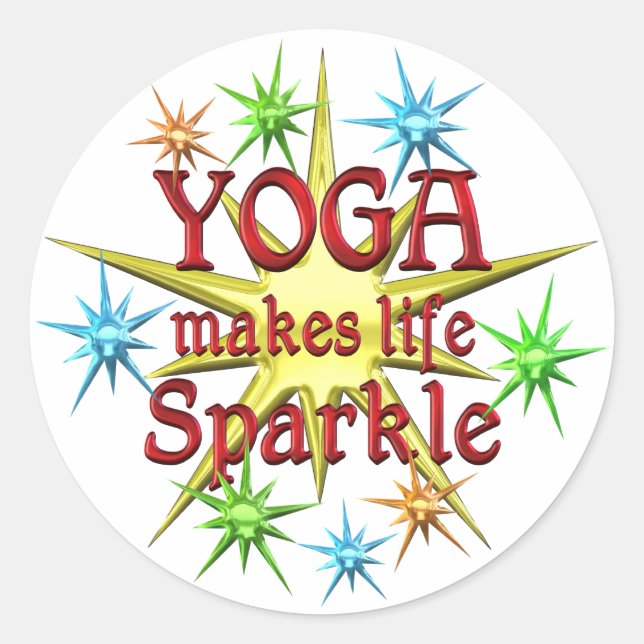 Sticker Rond Yoga Sparkles (Devant)