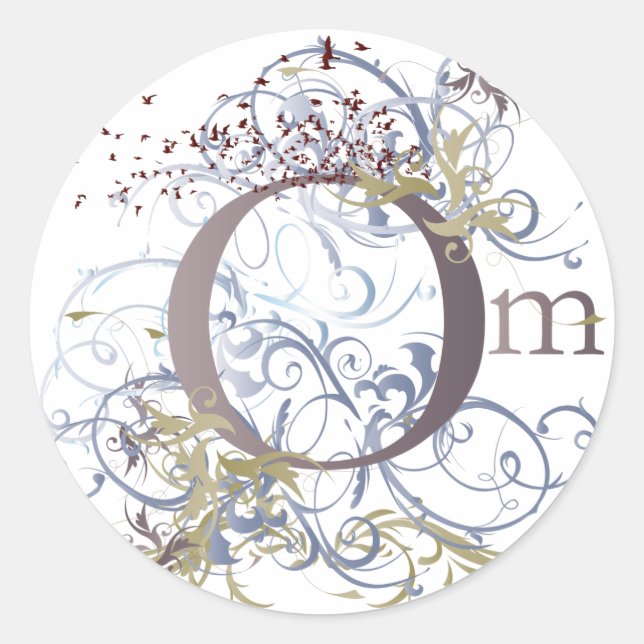 Sticker Rond Yoga Speak : Swirling Om Design (Devant)