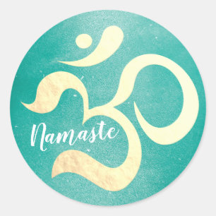 Sticker Rond Yoga Studio Méditation Instructeur Vie Coach OM