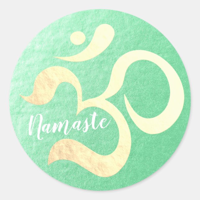 Sticker Rond Yoga Studio Méditation Instructeur Vie Coach OM (Devant)