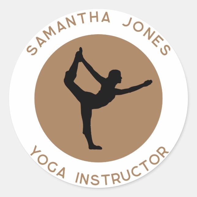 Sticker Rond Yoga studio professeur danseur pose entreprise mod (Devant)