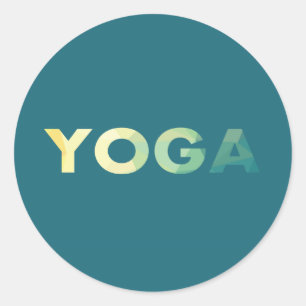 Sticker Rond Yoga Texte coloré