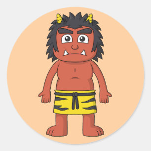 Sticker Rond Yokai Oni (ogre)