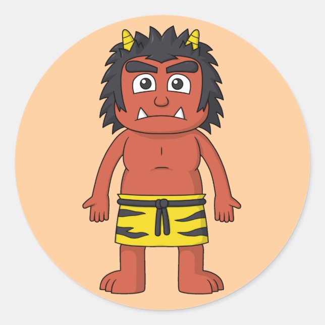 Sticker Rond Yokai Oni (Ogre) (Devant)