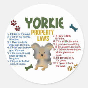 Sticker Rond Yorkie Lois sur la propriété 4