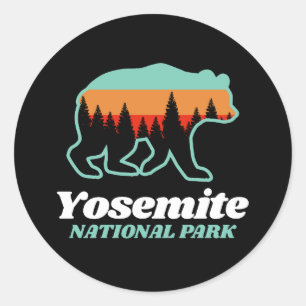 Sticker Rond Yosemite Parc National Ours Randonnée Camping Cade