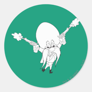 Sticker Rond Yosemite Sam Guns Blade