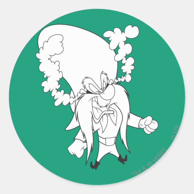 Sticker Rond Yosemite Sam Steaming Mad (Devant)