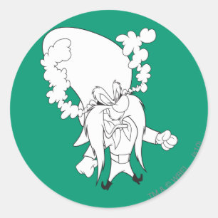 Sticker Rond Yosemite Sam Steaming Mad