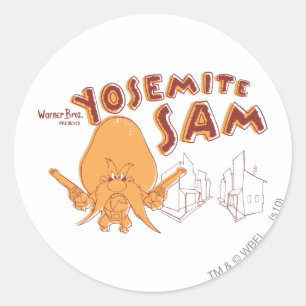 Sticker Rond Yosemite Sam Warner Bros. Présente