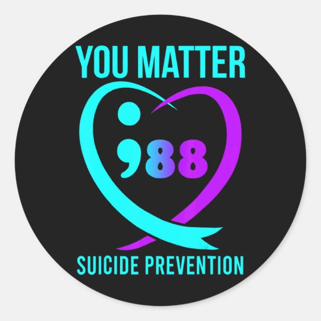 Sticker Rond You 988 Suicide Prevention Awareneess  (Devant)