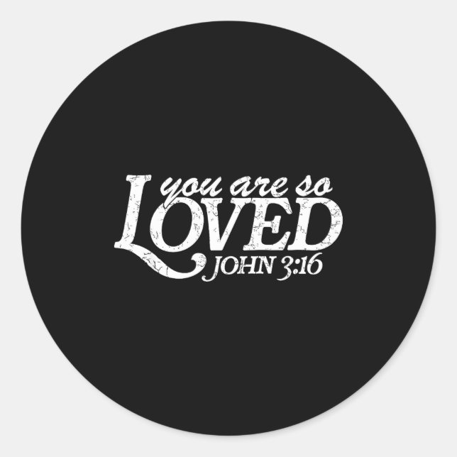 Sticker Rond You Are So Loved Christian Verse Valentine's Day B (Devant)