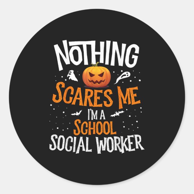 Sticker Rond You Cannot E Me I'm A Middle School Social Worker  (Devant)