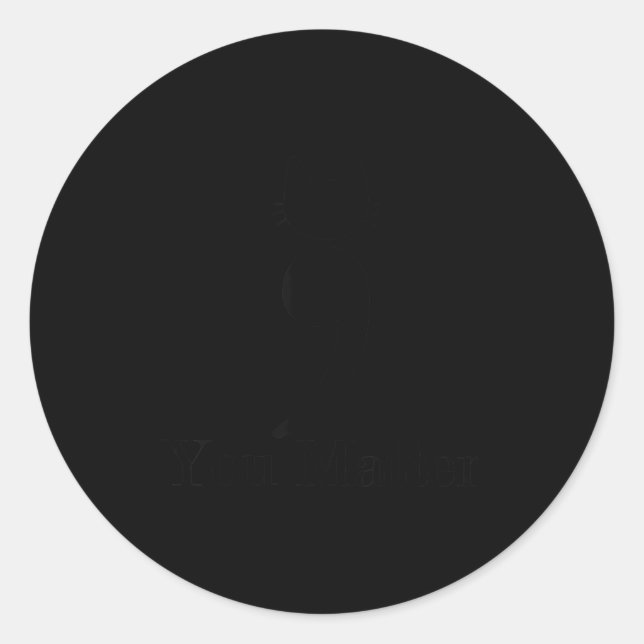 Sticker Rond You Cat Suicide Prevention Awareness Be Strong Men (Devant)