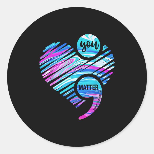 Sticker Rond You Don't Let Your Story End Suicide Prevention He (Devant)