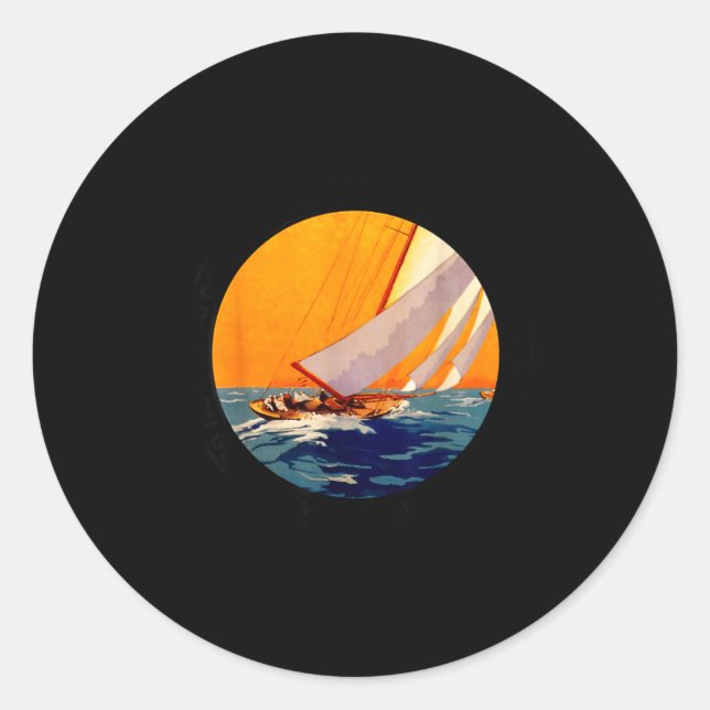 Sticker Rond You Don't Stop Sailing When You Get Old Funny Old  (Devant)