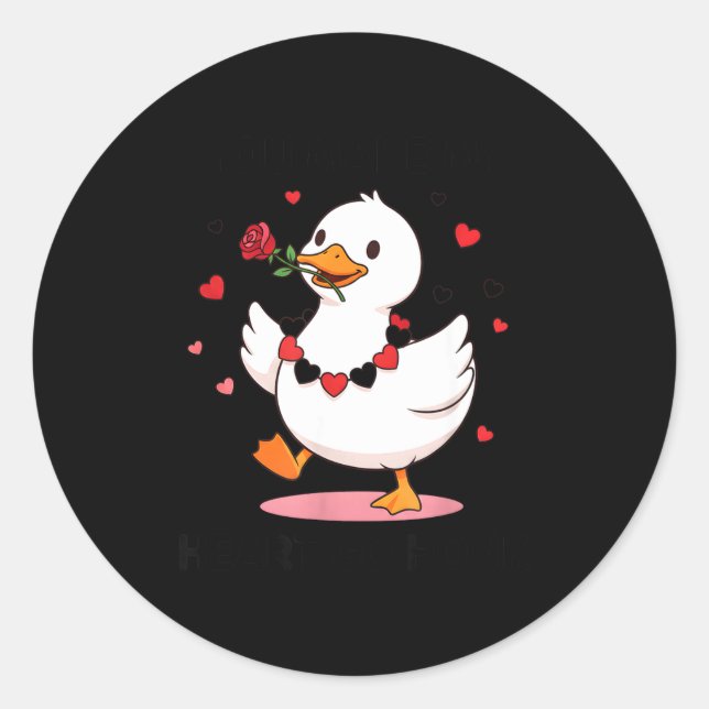 Sticker Rond You Make My Heart Go Honk Funny Goose Valentine’s  (Devant)