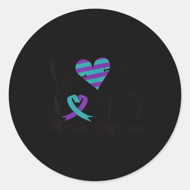 Sticker Rond You Suicide Awareness Mental Health Message  (Devant)