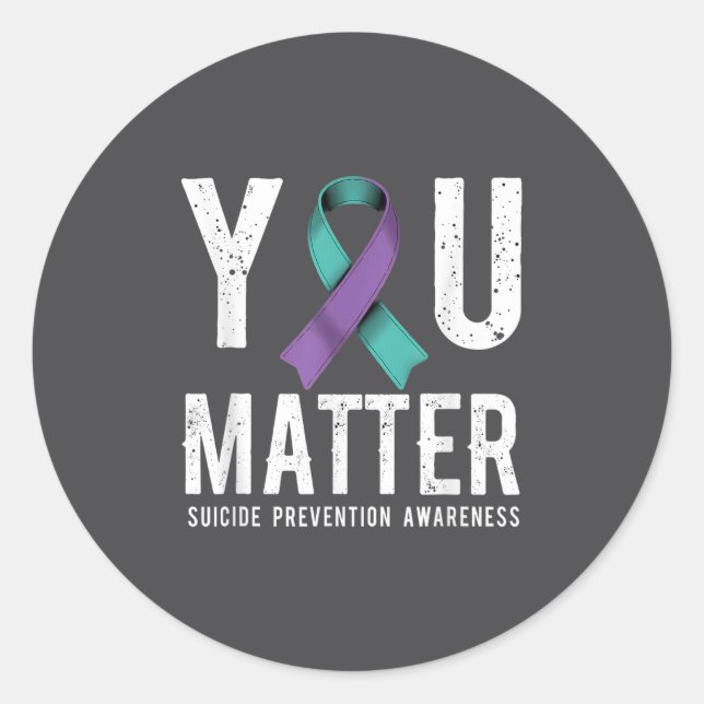 Sticker Rond You Suicide Prevention Awareness  (Devant)