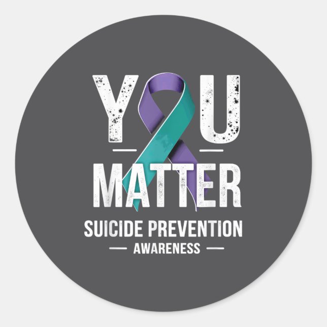 Sticker Rond You Suicide Prevention Awareness  (Devant)