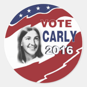 Sticker Rond Young Carly Fiorina