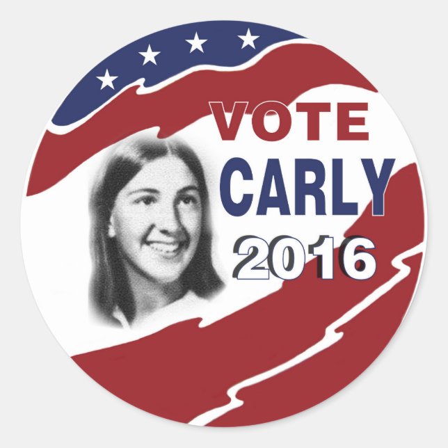 Sticker Rond Young Carly Fiorina (Devant)