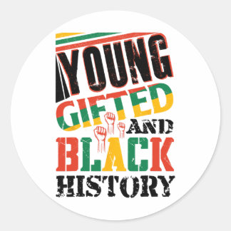 Sticker Rond Young Gifted And Black History