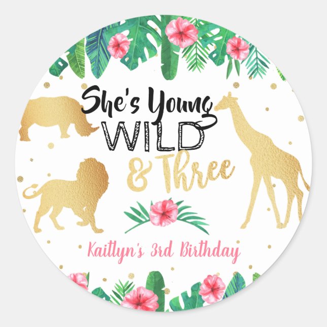 Sticker Rond Young Wild & Three Girls Troisième anniversaire (Devant)
