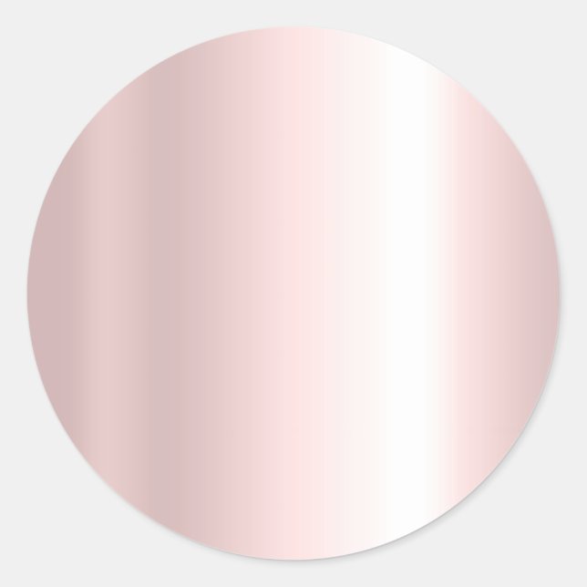 Sticker Rond Your Custom Text Elegant Template Blank Rose Gold (Devant)