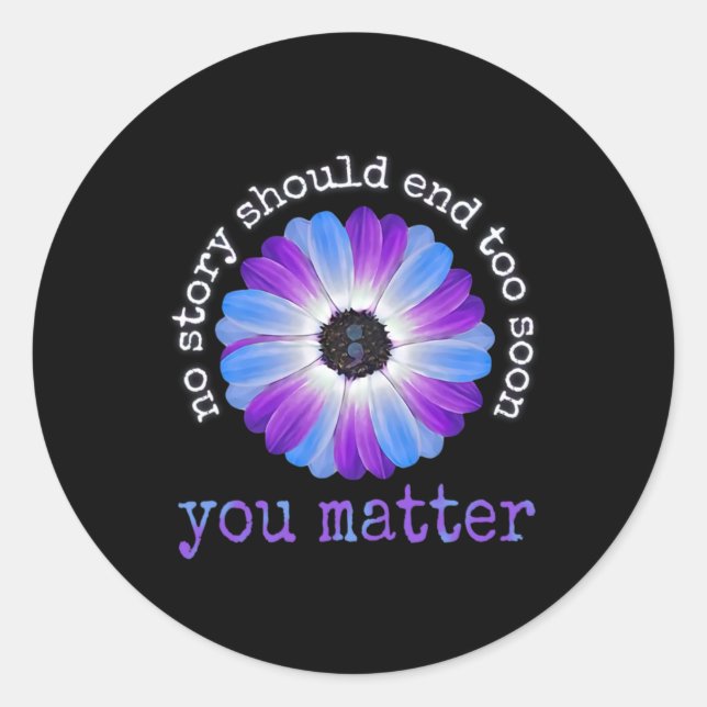 Sticker Rond Your Life Problems Suicide Prevention Awareness Da (Devant)