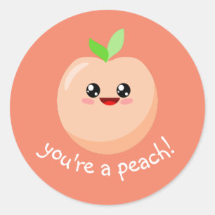 Sticker Rond You're a peach !